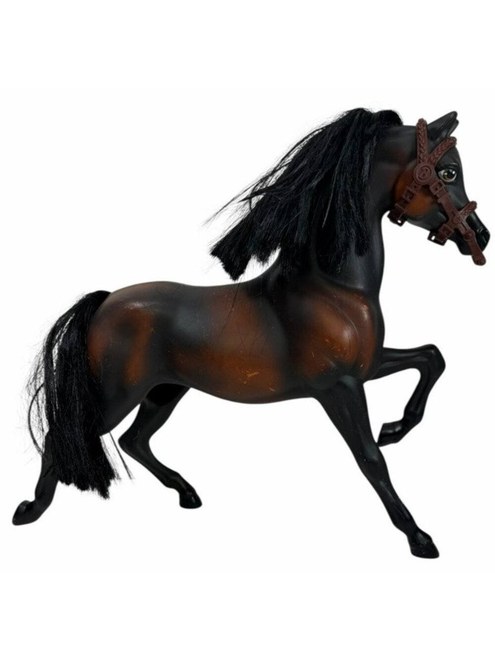 Vintage 1999 Barbie Brushable Beauties Horse Sunflower Black Brown w/ Bridle
